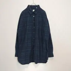 美品♡フィナモレ ダークネイビー チェック柄 長袖 シャツのサムネイル