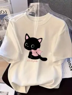 レディース半袖漫画プリントTシャツ、のサムネイル