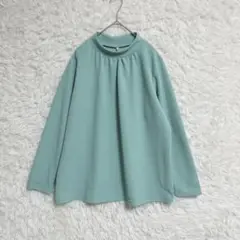 【Lashikaru】　ハイネックカットソー　（ＬＬ）　大きいサイズ　長袖　緑