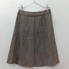 『スープ』フレアスカート 台形 タック ドット 総柄【S】ブラウン♥