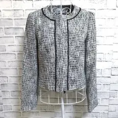【courreges】クレージュ　フォーマル　ノーカラー　ツイードジャケットのサムネイル