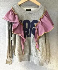 マーキーズ　フリル付きグレー スウェットトレーナー　140