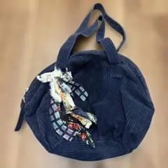 BEAMS BOY ネイビー コーデュロイ トートバッグ
