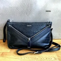 TIKE 様専用　DIESEL ディーゼル　レザー　ショルダーバッグ　黒　ジップ
