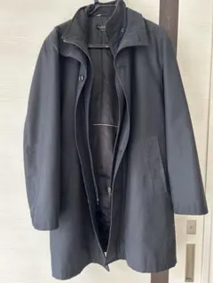 黒 トレンチコート 内ポケット付き