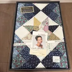 エステルムッソー　パッチワーク　キルティング　キルト　マルチカバー　花柄　正方形