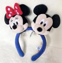 新品未使用 香港ディズニー ミッキーミニー カスタマイズカチューシャ　ぬいぐるみ