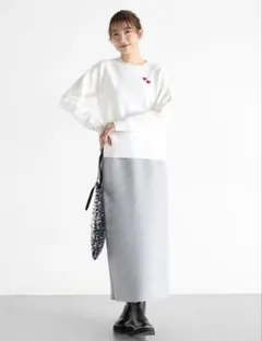 Vin ダンボールペンシルスカート　杢グレー