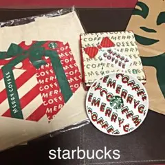 starbucks  Xmas  柄   トートバッグ＋お皿  セット