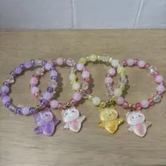 カラフルマジカルコウモリチャーム　子供用ブレスレット4個セット