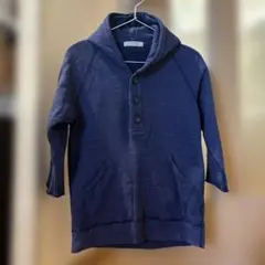 メンズパーカー　ネイビー　七分袖　（フリストフィア）