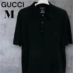 GUCCI トムフォード期頃 Gロゴ ラインストーン ポロシャツ　黒　Mのサムネイル