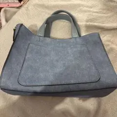 ハンドバッグ 青 合皮