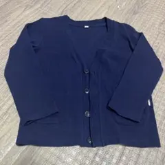 ネイビー カーディガン ボタン付き