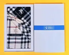 新品レア90sバーバリーBURBERRYハンカチ2枚セット箱ノバチェック馬刺繍