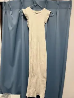 ZARA ノースリーブロングワンピース S クリーム色