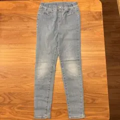GU デニム スキニー 140cm ライトブルー②