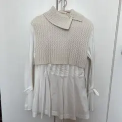 SNIDEL シャツチュニックレイヤードニットベスト