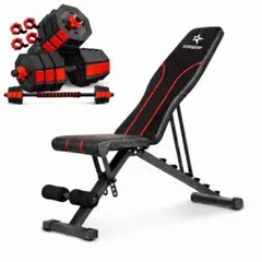 ☆無料おまけ腹筋ローラー付！ 極美品可変ダンベル計40kg＋可変式