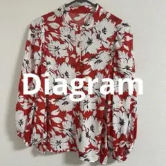 Diagram 花柄ブラウス 36 ボリュームスリーブ フラワープリント 赤のサムネイル
