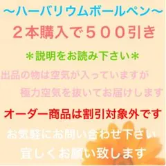 ハーバリウムボールペン 〜２本購入で５００円引き〜 ＊無言即不可＊