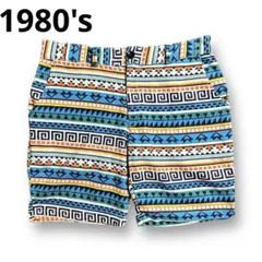 80s old school エスニック 総柄 ハーフパンツ M vintageのサムネイル