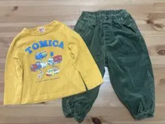 トミカ 長袖Tシャツ90 コーデュロイパンツ100 2点セット