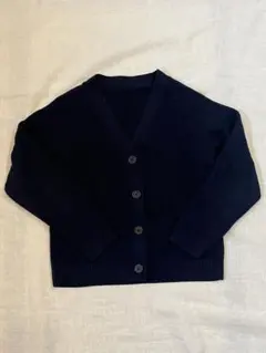 無印良品 キッズ 洗えるニットＶネックカーディガンキッズ１５０ ダークネイビー