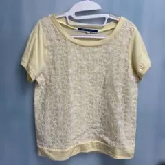 花柄刺繍 半袖Tシャツ イエローのサムネイル