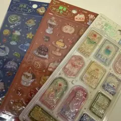 きゅるるんシール 喫茶 アラモード ブリュレ ステンドグラス シェル 3種類