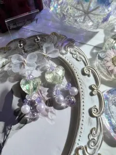 パープルイヤリング一点モノ☝️