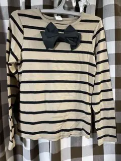 デビロック　リボン付きボーダーカットソー　140㎝