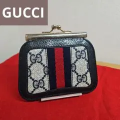 GUCCI グッチ がま口 コインケース シェリーライン BLACK GG柄