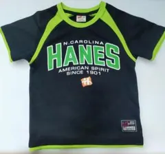 Hanes Tシャツ 130cm ネイビー×ライムグリーンのサムネイル