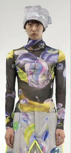 タグ付き】balmung 24ss グラフィックメッシュトップ ウォーター 