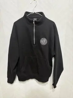 HUF ハーフジップ スウェット ブラック