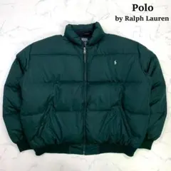 希少カラー★ 90s ポロラルフローレン 肉厚 ダウンジャケット 緑　D852