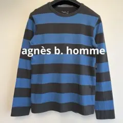 agnès b. HOMME メンズ 太ボーダー コットン 長袖 Tシャツ