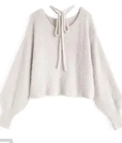GRL チョーカー付きシャギーニットトップス dr817 アイボリー