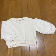 earthバルーンスリーブ トレーナー クリーム色　95センチ