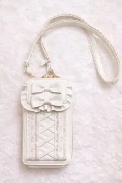 axes femme ガーリーリボンマルチポシェット 白♡量産型 ロリータ 姫系