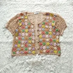 Dolce Vita カーディガン ニット かぎ編み レース M Vintage