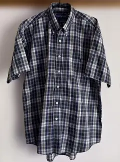 Ralph Lauren BLAIRE 半袖シャツ ネイビー/チェック　Mサイズ