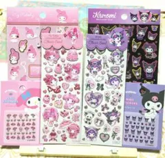 My Melody & Kuromi クリアシールセット＋ネイル・箔押しシール付
