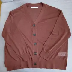 ブラウン Vネック カーディガン フリーサイズ 春夏