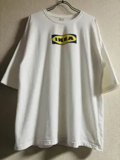 IKEA ロゴプリント 5部袖Tシャツ ホワイト サイズXL KOREA 良品