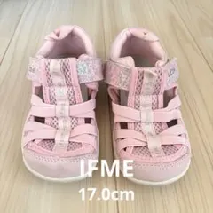 イフミー 水陸両用 サンダル 17.0 ピンク× 花柄　ウォーターシューズ