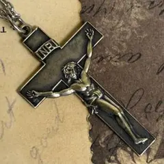 50s 60s フランスヴィンテージ 十字架 キリスト磔刑 クロス ネックレス