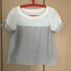 NATURAL BEAUTY BASIC バイカラー 半袖ブラウス リボン袖のサムネイル