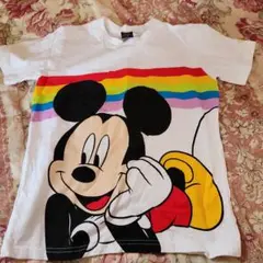 ミッキーマウス Tシャツ レインボー